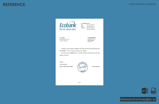 Vorschau eines Referenzbeispiels der Ecobank Kamerun